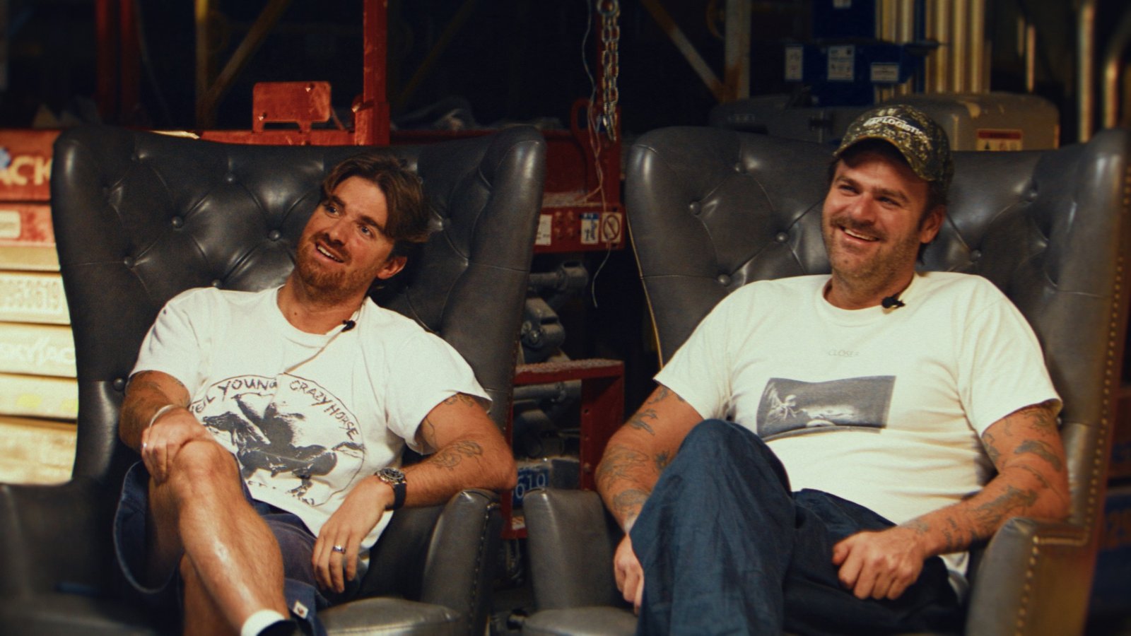 Drew Taggart and Alex Pall react to archival memories during their 10-year Wynn Nightlife interview at XS Las Vegas